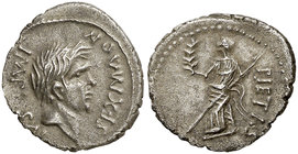 (45-44 a.C.). Cn. Pompeius Magnus / Sex. Pompeius Magnus. Hispania. Denario. (Craw. 477/1b) (FFC. 24). 3,36 g. Bella. Muy rara. EBC.