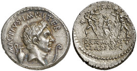 (42-40 s.C.). Cn. Pompeius Magnus / Sex. Pompeius Magnus. Sicilia. Denario. (Craw. 511/3b) (FFC. 27). 3,95 g. Muy bella. Rara. S/C-.