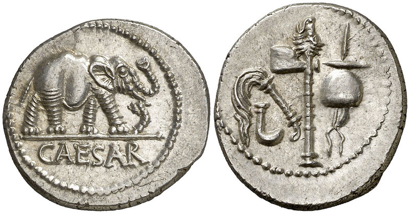 (54-51 a.C.). Julio César. Galia. Denario. (Caw. 443/1) (FFC. 50, mismo ejemplar...