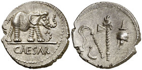 (54-51 a.C.). Julio César. Galia. Denario. (Craw. 443/1) (FFC. 50 var). 3,32 g. Variante de estilo. Muy bella. S/C-.