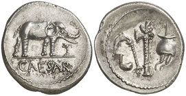 (54-51 a.C.). Julio César. Galia. Denario. (Craw. 443/1) (FFC. 50 var). 3,82 g. Variante de estilo. Bellísima. S/C.