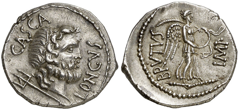(43-42 a.C.). Bruto / Servilius Casca Longus. Grecia. Denario. (Craw. 507/2) (FF...
