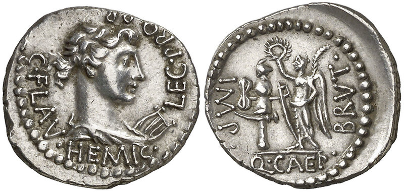 (43 a.C.). Bruto / C. Flavius Hemicillus. Grecia. Denario. (Craw. 504/1) (FFC. 6...