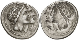 (114-113 a.C.). Gens Fonteia. Sur de Italia. Denario. (Craw. 307/1b) (FFC. 714). 3,82 g. MBC.