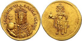 Byzanz Leon VI. 886-912 Goldmedaillon zu 7 Solidi Konstantinopel 
alte Anfertigung, 30,14 g vz
