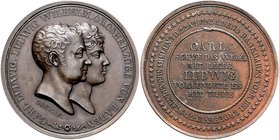 Baden Ludwig 1818-1830 Bronzemedaille 1819 (v. Döll) a.d. Eröffnung der Ständeversammlung Bally 1233 (170). 
43,2mm 32,9g vz