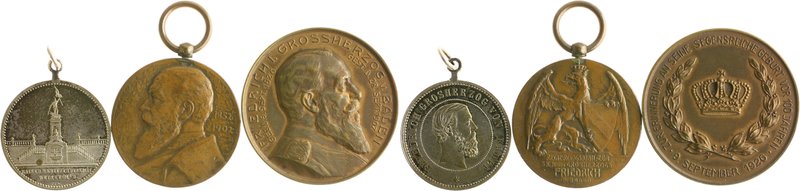 Baden Friedrich I. 1856-1907 Lot von 3 Stücken: Kupfermedaille 1902 (unsign.) au...