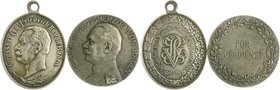 Baden Friedrich II. 1907-1918 Lot von 2 Stücken: Eisenmedaille o.J. (v. R. Mayer) Verdienstmedaille und ovale versilberte Bronzemedaille 1911 (v. Poel...