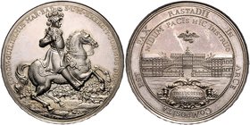Baden Prägungen Silbermedaille 1955 (unsign.) a.d. 300. Geburtstag von Ludwig Wilhelm Markgraf v. Baden 1655-1707, i.Rd: TÜRKENLOUIS-GEDENKJAHR RASTAT...