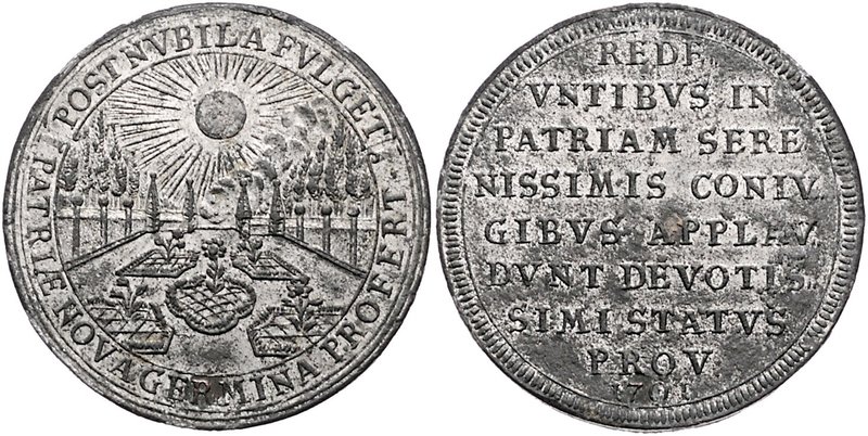 Bayern Maximilian II. Emanuel, 1.Regierung 1679-1705 Zinnabschlag des Doppelduka...