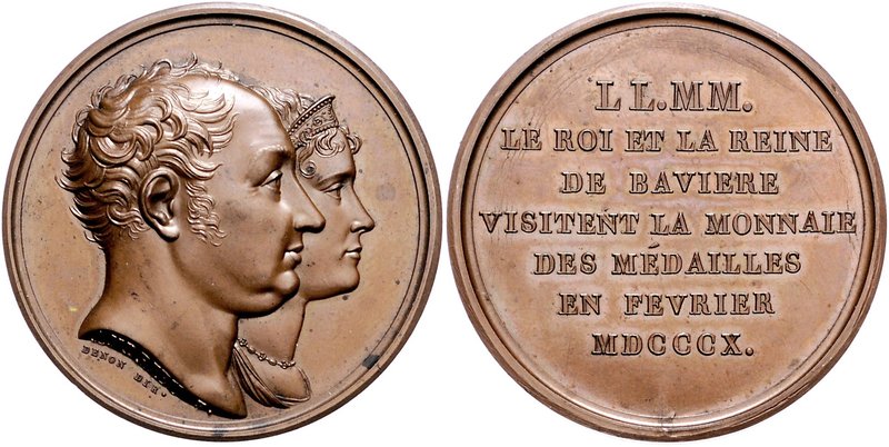 Bayern Maximilian I. Joseph 1806-1825 Bronzemedaille 1810 (v. Andrieu) a.d. Besu...