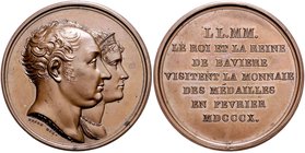 Bayern Maximilian I. Joseph 1806-1825 Bronzemedaille 1810 (v. Andrieu) a.d. Besuch des Königspaares in der Pariser Münze Witt. 2486. Slg. Jul. 2238. ...
