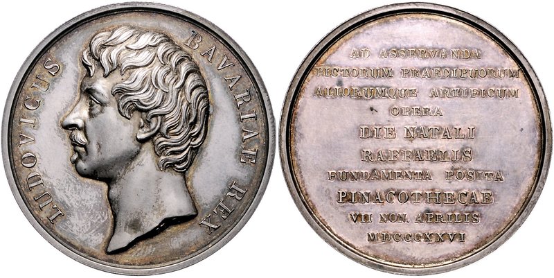 Bayern Ludwig I. 1825-1848 Silbermedaille 1826 (v. Stiglmaier) a.d. Einweihung d...