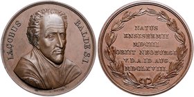 Bayern Ludwig II. 1864-1886 Bronzemedaille o.J. (v. Neuss) a.d. Hofprediger Maximilians, Jakob Balde 1604-1668 
40,8mm 37,7g vz+