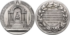 Bayern Prinzregent Luitpold 1886-1912 Silbermedaille 1910 (v. Lauer) a.d. Enthüllung des Denkmals für König Ludwig II. 
50,3mm 49,1g vz+