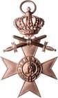 Bayern Ludwig III. 1913-1918 Militärverdienstkreuz o.J. der 3. Klasse, mit Krone und Schwertern OEK 434. 
in Orig. Etui (leicht gebraucht) st
