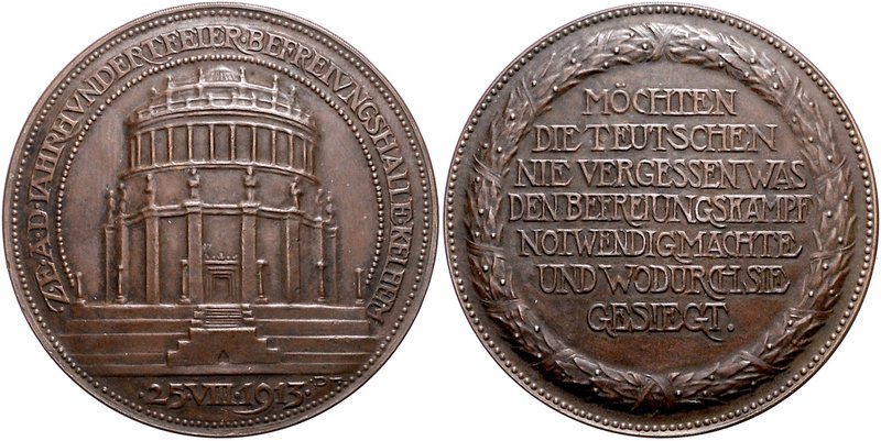 Bayern Ludwig III. 1913-1918 Bronzemedaille 1913 (v. Dasio) a.d. 100-jährige Bes...