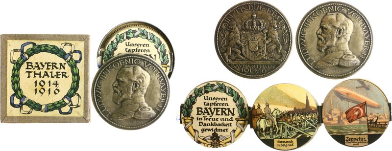 Bayern Ludwig III. 1913-1918 Bronzesteckmedaille 1916 versilbert sog. 'Bayerntha...