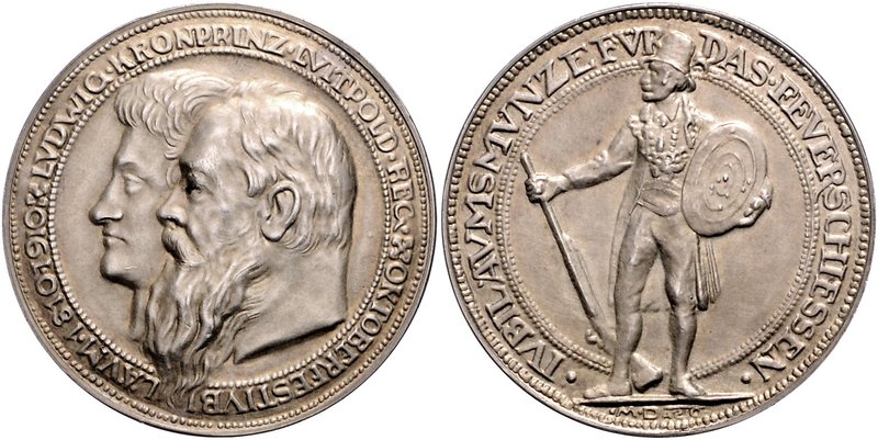 Bayern - München Silbermedaille 1910 (v. Dasio) a.d. 100-jährige Bestehen des Ok...