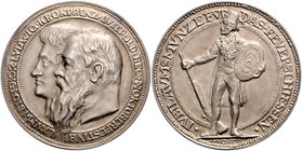 Bayern - München Silbermedaille 1910 (v. Dasio) a.d. 100-jährige Bestehen des Oktoberfestes und Feuerschießen Weber 79. 
34,7mm 15,0g vz-st