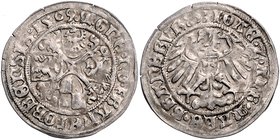 Brandenburg in den Marken - Preussen Joachim I. und Albrecht 1499-1514 Groschen 1509 Frankfurt/Oder Bahrfeldt 138 c. Schulten 270. aus Fd. Fulda 37. ...