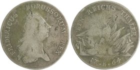 Brandenburg in den Marken - Preussen Friedrich II. der Große 1740-1786 Taler 1764 B Breslau Olding 85a. v. Schr. 474. Dav. 2586. 
Sf. s