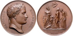 Brandenburg in den Marken - Preussen Friedrich Wilhelm III. 1797-1840 Bronzemedaille 1806 (v. Andrieu/Jeuffroy) a.d. Kapitulation der preussischen Fes...