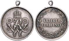 Brandenburg in den Marken - Preussen Friedrich Wilhelm III. 1797-1840 Silbermedaille o.J. Krieger-Verdienstmedaille OEK 1894. Nimmergut 3276. 
m. Ori...