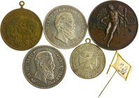 Brandenburg in den Marken - Preussen Friedrich Wilhelm III. 1797-1840 Lot von 6 Stücken: Bronzemedaille 1830 (v. van der Kellen) a.d. Vermählung von P...