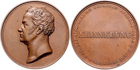 Brandenburg in den Marken - Preussen Friedrich Wilhelm III. 1797-1840 Bronzemedaille 1840 (v. Brandt) auf seinen Tod 
45,0mm 53,0g vz