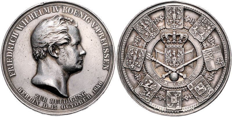 Brandenburg in den Marken - Preussen Friedrich Wilhelm IV. 1840-1861 Silbermedai...