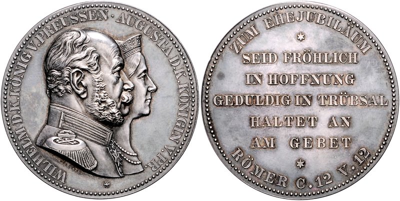 Brandenburg in den Marken - Preussen Wilhelm I. 1861-1888 Silbermedaille o.J. (v...