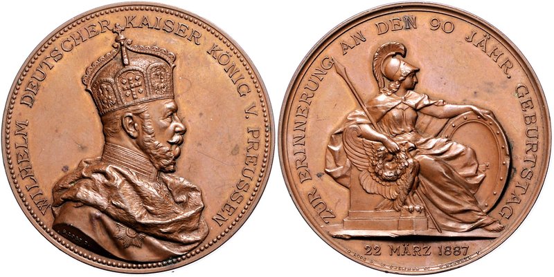 Brandenburg in den Marken - Preussen Wilhelm I. 1861-1888 Bronzemedaille 1887 (v...