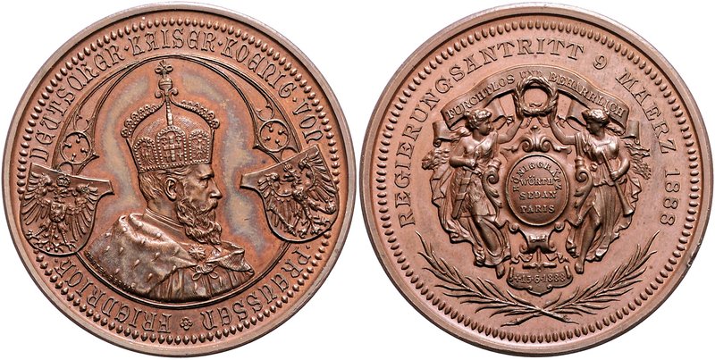 Brandenburg in den Marken - Preussen Friedrich III. 1888-1888 Bronzemedaille 188...