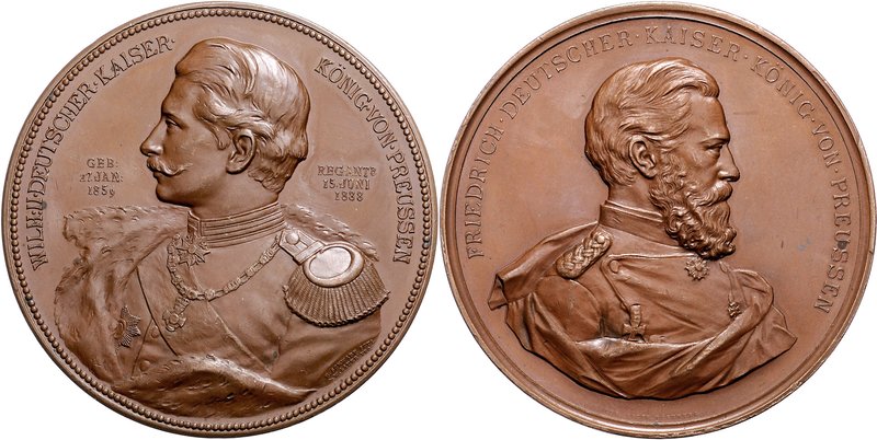 Brandenburg in den Marken - Preussen Wilhelm II. 1888-1918 Bronzemedaille o.J. (...