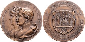 Brandenburg in den Marken - Preussen Wilhelm II. 1888-1918 Bronzemedaille 1902 (v. Lauer) a.d. Kaisertage in Posen, i.Rd: * * * NUMISMATISCHE GESELLSC...