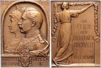 Brandenburg in den Marken - Preussen Wilhelm II. 1888-1918 Bronze-Plakette 1906 (v. M.&W.) a.d. Silberhochzeit des Kaiserpaares Kaiser (M+W) 459a. 
3...