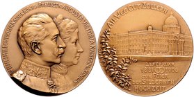 Brandenburg in den Marken - Preussen Wilhelm II. 1888-1918 Bronzemedaille 1906 (v. M. Kruse) a.d. Silberhochzeit des Kaiserpaares 
49,4mm 44,5g vz+