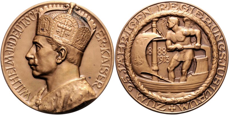 Brandenburg in den Marken - Preussen Wilhelm II. 1888-1918 Bronzemedaille 1913 (...