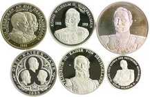 Brandenburg in den Marken - Preussen Prägungen Lot von 6 modernen Silbermedaillen: a.d. Kaiser des Deutschen Reiches 
ca. 35,0-45,0mm 12,0-40,0g PP