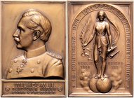 Brandenburg in den Marken - Preussen - Berlin Bronze-Plakette 1908 (v. R. Otto) a.d. 15. Konferenz der interparlamentarischen Union 
46,5x68,3mm 89,5...
