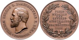 Braunschweig und Lüneburg - Braunschweig, Herzogtum Wilhelm 1831-1884 Bronzemedaille 1877 (v. C.P.) Preismedaille der Gewerbe-Ausstellung in Braunschw...