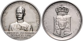 Braunschweig und Lüneburg - Braunschweig, Herzogtum Herzog Johann Albrecht v. Meckl.-Schw. 1907-1913 Silbermedaille 1912 mattiert (v. Stölzner) a.d. T...