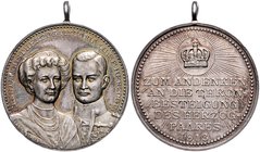 Braunschweig und Lüneburg - Braunschweig, Herzogtum Ernst August 1913-1918 Silbermedaille 1913 (v. Oertel) a.d. Thronbesteigung des Herzogpaares, i.Rd...