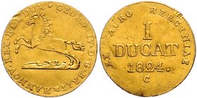 Braunschweig und Lüneburg - Hannover, ab 1762 Königreich Georg IV. 1820-1830 Harzgolddukat 1824 Clausthal Auflage: 749 Exemplare Welter 3005. Friedb. ...