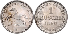 Braunschweig und Lüneburg - Hannover, ab 1762 Königreich Georg V. 1851-1866 Groschen 1859 B AKS 149. Jg. 93. 
 vz-st