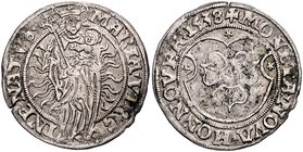 Braunschweig und Lüneburg - Hannover, Stadt Mariengroschen 1538 Buck/Meier 101 c. aus Fd. Fulda 96. 
etw. fleckig, 2,53 g gutes ss