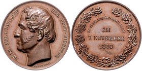 Braunschweig und Lüneburg - Hannover, Stadt Bronzemedaille 1850 (v. Brehmer) a.d. 50-jährige Dienstjubiläum von General-Postdirektor Wilhelm August v....
