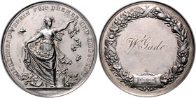 Bremen - Stadt Silbermedaille 1898 graviert (unsign.) Prämie des Gartenbau-Vereins, mit Gravur 'W. Gade 15. April 1898' 
50,1mm 62,8g vz-st