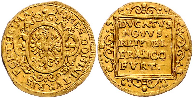 Frankfurt - Stadt Dukat 1638 Friedb. 972. J.+F. 427a. 
3,47 g f.vz